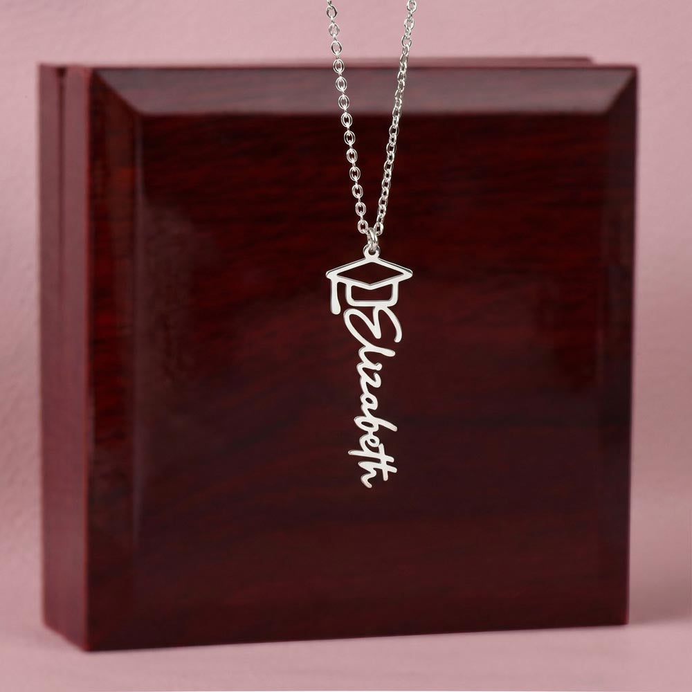 Graduation name necklace for daughter