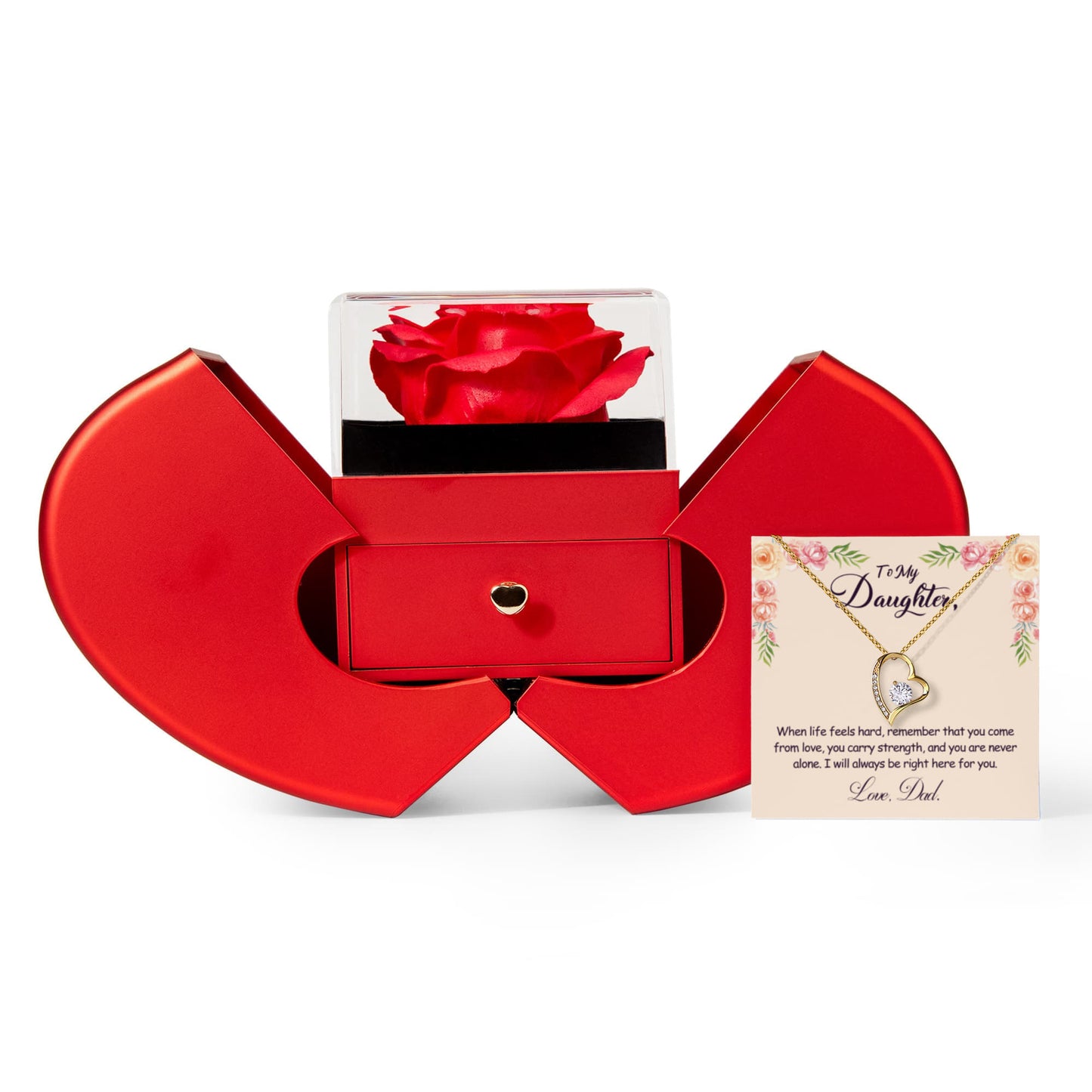 To my daughter. Forever Love Necklace Heart Box