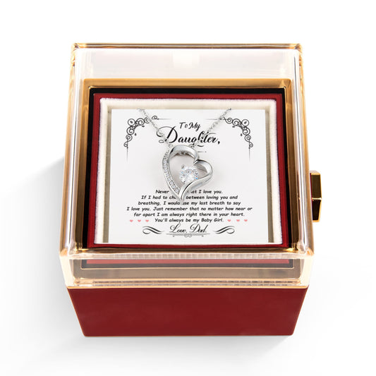 To My Daughter Forever Love necklace in rose box