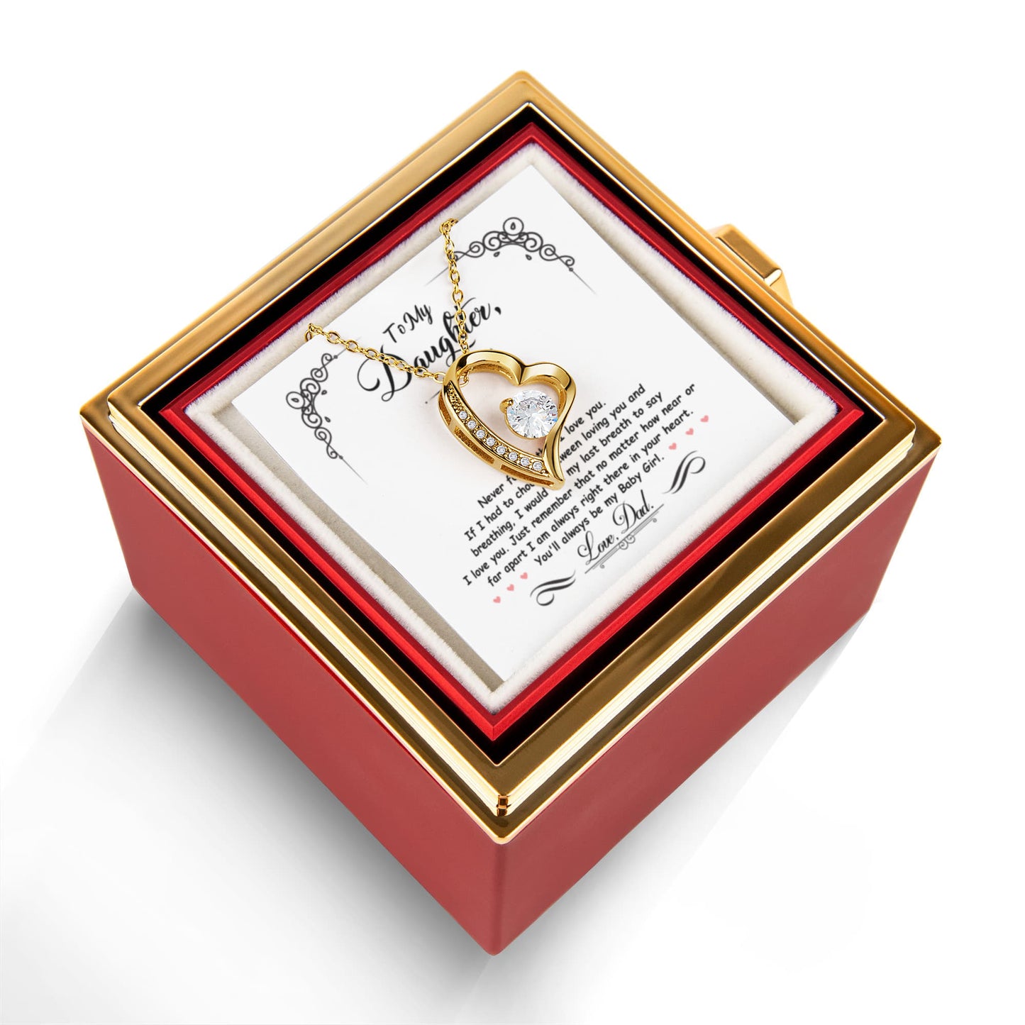To My Daughter Forever Love necklace in rose box